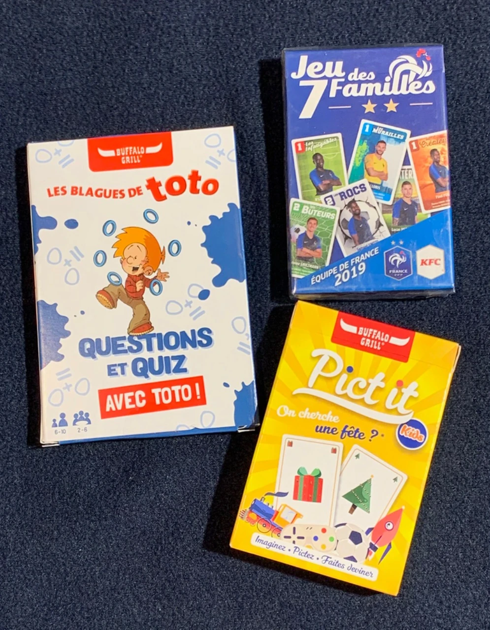 Lot de 3 jeux des cartes, jeux de société